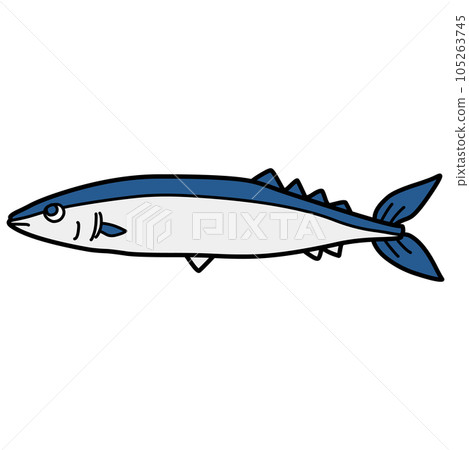 簡單的變形秋刀魚插畫 105263745