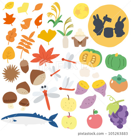 Small color illustration set inspired by autumn 105263883