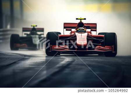 Formula one racing car at race track. Generative AI Formula one racing car at race track. Generative AI 105264992