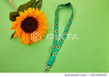 Sunflower lanyard, symbol of people with invisible or hidden disabilities. 105266690