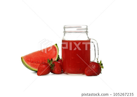 PNG, Watermelon smoothie isolated on white background PNG, Watermelon smoothie isolated on white background 105267235