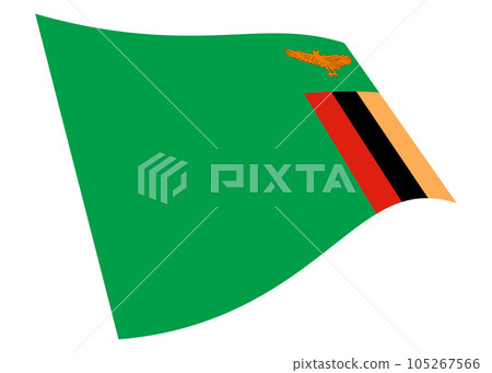 Zambia waving flag graphic with clipping path 3d illustration Zambia waving flag graphic with clipping path 3d illustration 105267566
