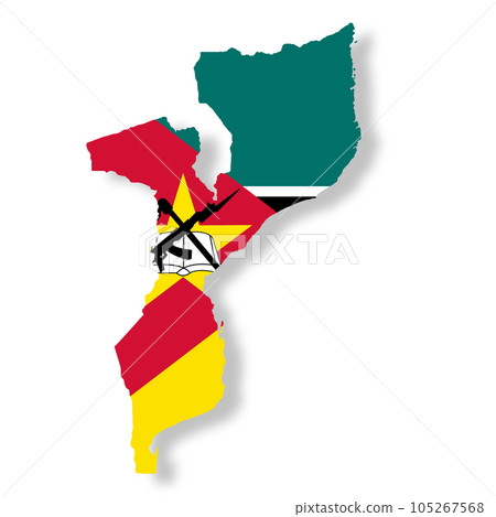 Mozambique map with clipping path 3d illustration Mozambique map with clipping path 3d illustration 105267568