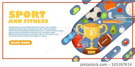 Sport and fitness landing page header vector design Sport and fitness landing page header vector design 105267614