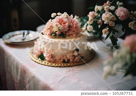 Wedding cake on a table 105267731