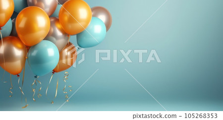Birthday party balloons baclground with copy space Birthday party balloons baclground with copy space 105268353