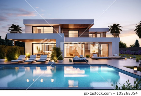 Modern house with pool Modern house with pool 105268354
