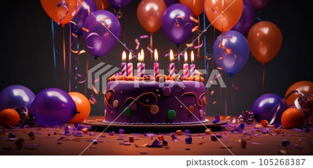 Birthday cale with candles background Birthday cale with candles background 105268387