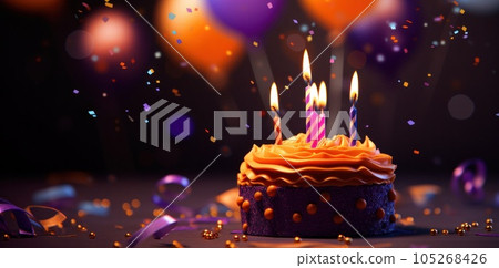 Birthday cale with candles background Birthday cale with candles background 105268426