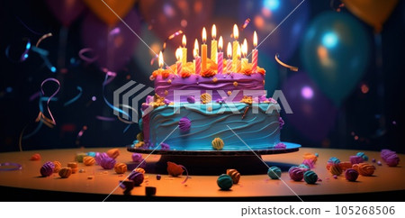 Birthday cale with candles background Birthday cale with candles background 105268506