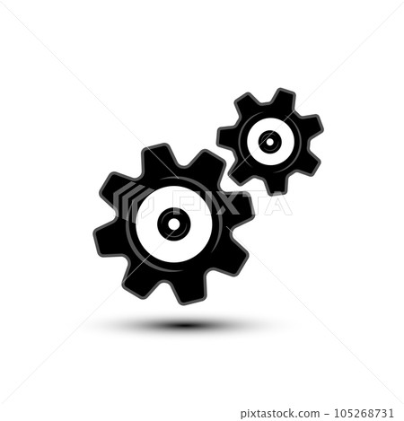Black cogs - gears on white background, vector Black cogs - gears on white background, vector 105268731