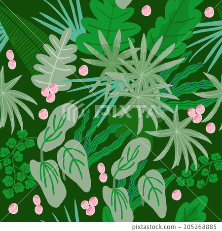 seamless abstract green pattern with leaves , vector floral background. Vector illustration seamless abstract green pattern with leaves , vector floral background. Vector illustration 105268885