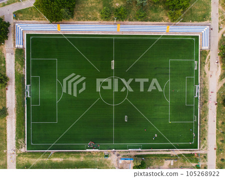 An aerial view of the football field 105268922