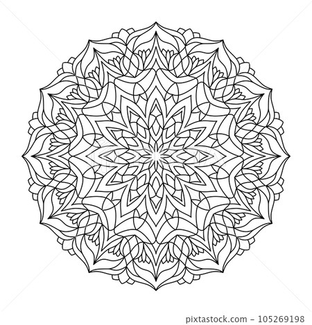 Isolated simple floral mandala. Vector ornamental illustration. 105269198