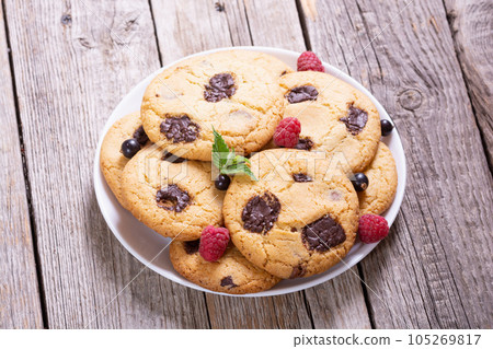 Group of homemade american chocolate cookies Group of homemade american chocolate cookies 105269817