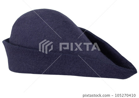 Blue bycocket hat that was fashionable for both men and women in Western Europe from the 13th to the 16th century. Blue bycocket hat that was fashionable for both men and women in Western Europe from the 13th to the 16th century. 105270410