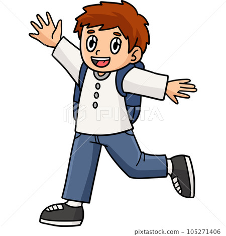 Happy Student Cartoon Colored Clipart Illustration Happy Student Cartoon Colored Clipart Illustration 105271406