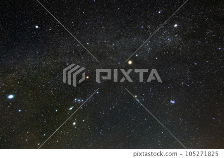 Autumn Starry Sky Orion and Winter Triangle Autumn Starry Sky Orion and Winter Triangle 105271825