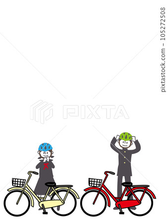 Vector illustration that encourages wearing a bicycle helmet 105272508