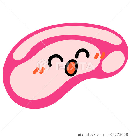 Cute meat character illustration material Cute meat character illustration material 105273608
