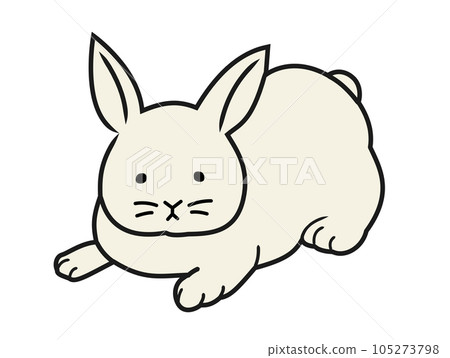 兔子麵向前方的全身插畫 兔子麵向前方的全身插畫 105273798