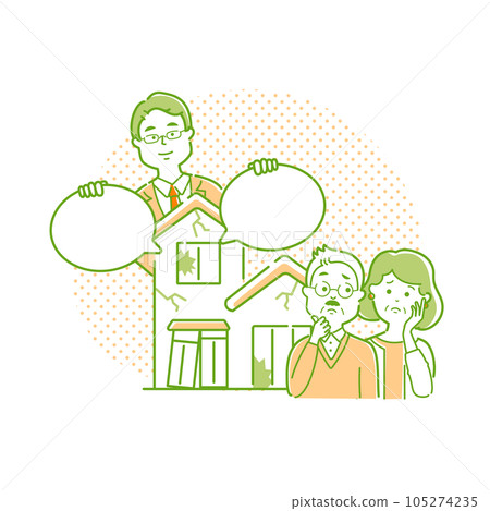 A senior couple who consults an expert about an empty house 105274235