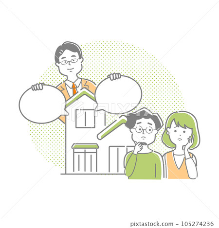 A couple who consults with an expert about housing 105274236