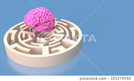 The pink Brain in maze for Brain training concept 3d rendering The pink Brain in maze for Brain training concept 3d rendering 105274598