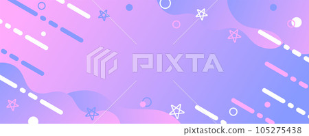 Pink and purple gradation and geometric pattern pop background banner, header design Pink and purple gradation and geometric pattern pop background banner, header design 105275438