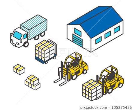 Vector illustration material of icon related to distribution center Vector illustration material of icon related to distribution center 105275456