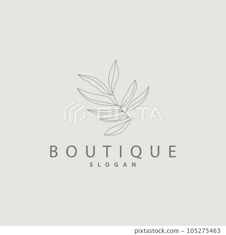 Leaf Line Logo, Beautiful Hand Drawn Design, Botanical Minimalist Vector, Simple Organic Plant Feminine Logo Leaf Line Logo, Beautiful Hand Drawn Design, Botanical Minimalist Vector, Simple Organic Plant Feminine Logo 105275463