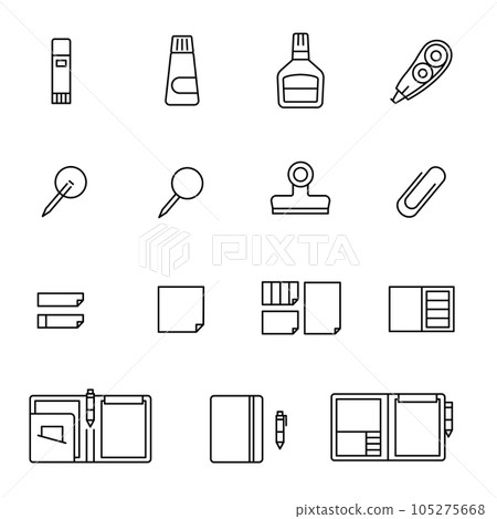 辦公文具圖標集合 辦公文具圖標集合 105275668