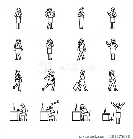 collection of business woman icons 105275688