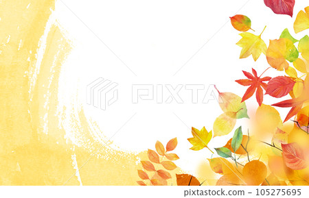 Autumn image background material Autumn leaves Fallen leaves 105275695