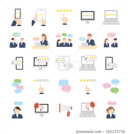 Collection of word of mouth icons Collection of word of mouth icons 105275716