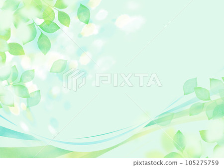 Background material of young leaves and streamlines Back image 105275759