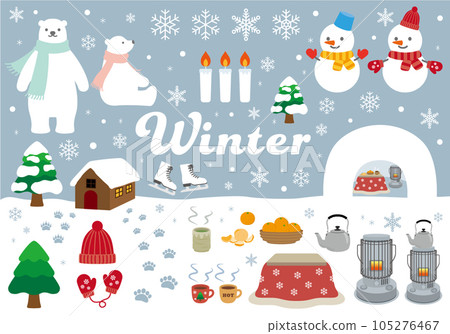 冬天插畫素材集 105276467