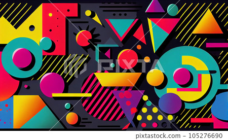 Generative AI, Futuristic Geometry - Grey and White Abstract Background 105276690