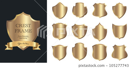 gold medal. Set of golden vector frames. 105277743
