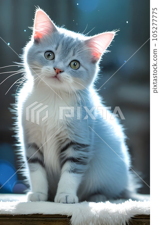 a stunning cat with the magical light 105277775