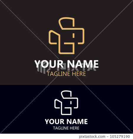 Medical cross logotype health care simple modern design illustration template 105279190