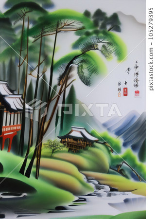 《AI生成圖像》中國黃山水墨圖像 105279395