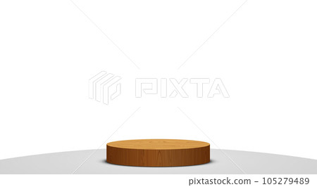 wooden podium in the white studio room wooden podium in the white studio room 105279489