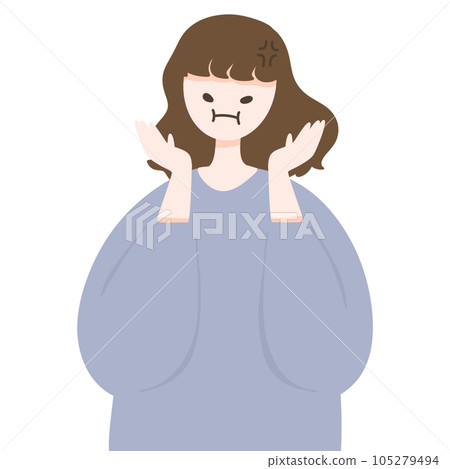 girl angry emotion girl angry emotion 105279494