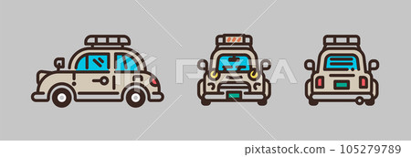 classic car illustration beige car classic car illustration beige car 105279789