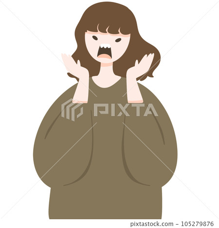 girl angry emotion girl angry emotion 105279876