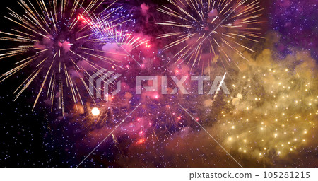 Purple Firework celebrate anniversary happy new year 2023, 4th of july holiday festival. Purple firework in night time celebrate national holiday. Violet firework Countdown to new year 2023 festival Purple Firework celebrate anniversary happy new year 2023, 4th of july holiday festival. Purple firework in night time celebrate national holiday. Violet firework Countdown to new year 2023 festival 105281215