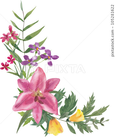 Flower and leaf watercolor png Flower and leaf watercolor png 105281622