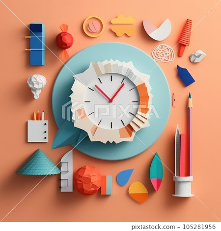 Crafting Knowledge Beautiful and Modern 3D Paper Cut Craft Illustration for Back to School 105281956