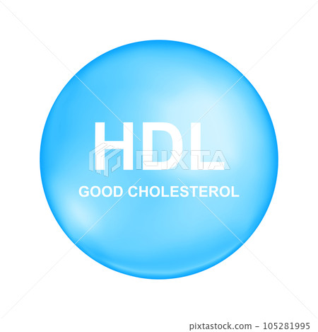 HDL cholesterol icon. Good cholesterin sign. High density lipoprotein symbol isolated on white background. Medical infographic. Vector illustration HDL cholesterol icon. Good cholesterin sign. High density lipoprotein symbol isolated on white background. Medical infographic. Vector illustration 105281995